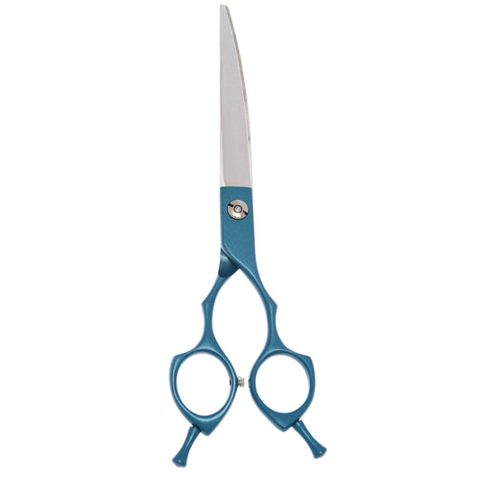 6.5" Blue Curved Asian Fusion Grooming Shears